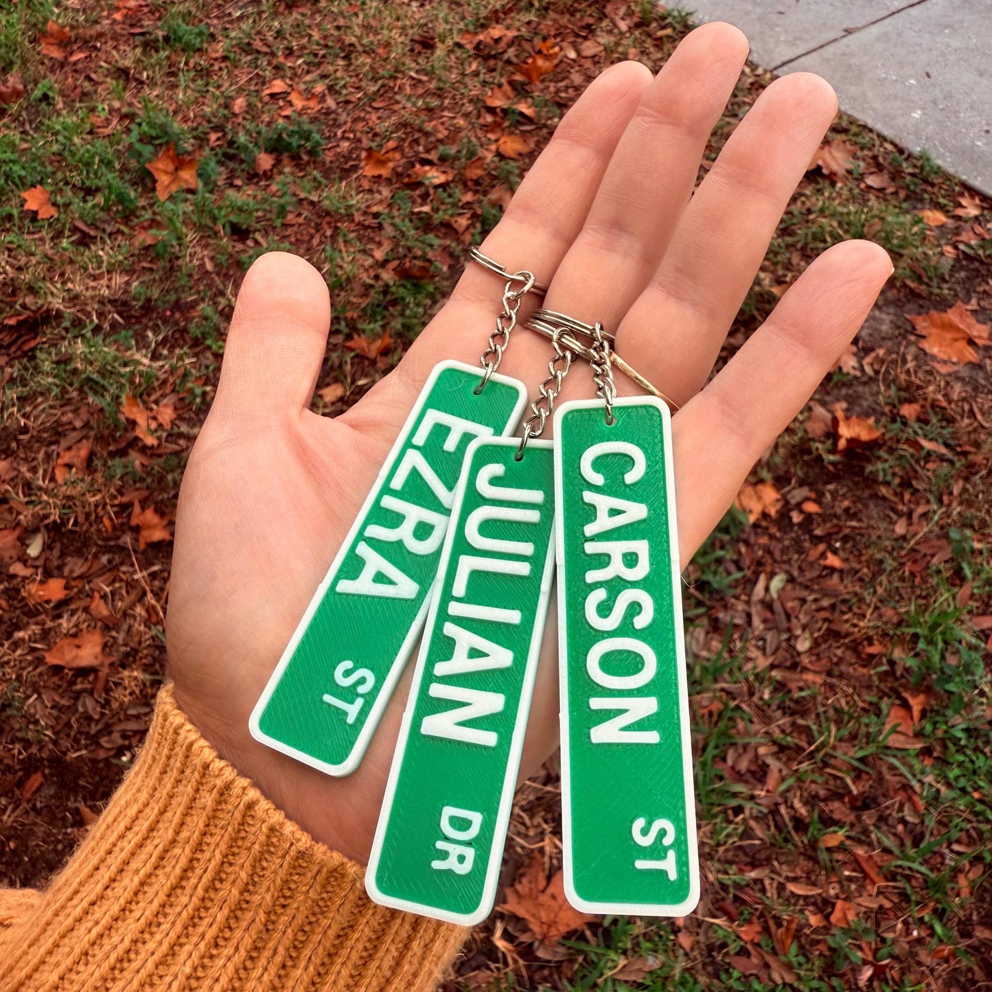 Custom Street Sign Keychain - Multiple Color Options