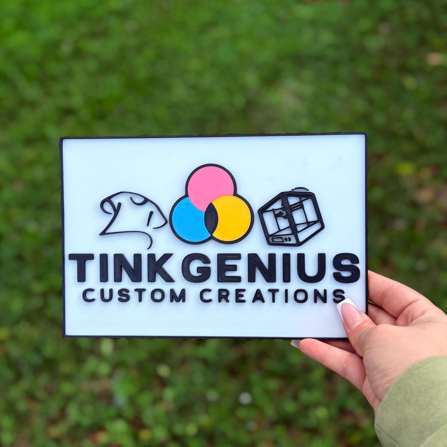Custom Business Sign – Personalized Multicolor Plaque with Optional Gloss Finish