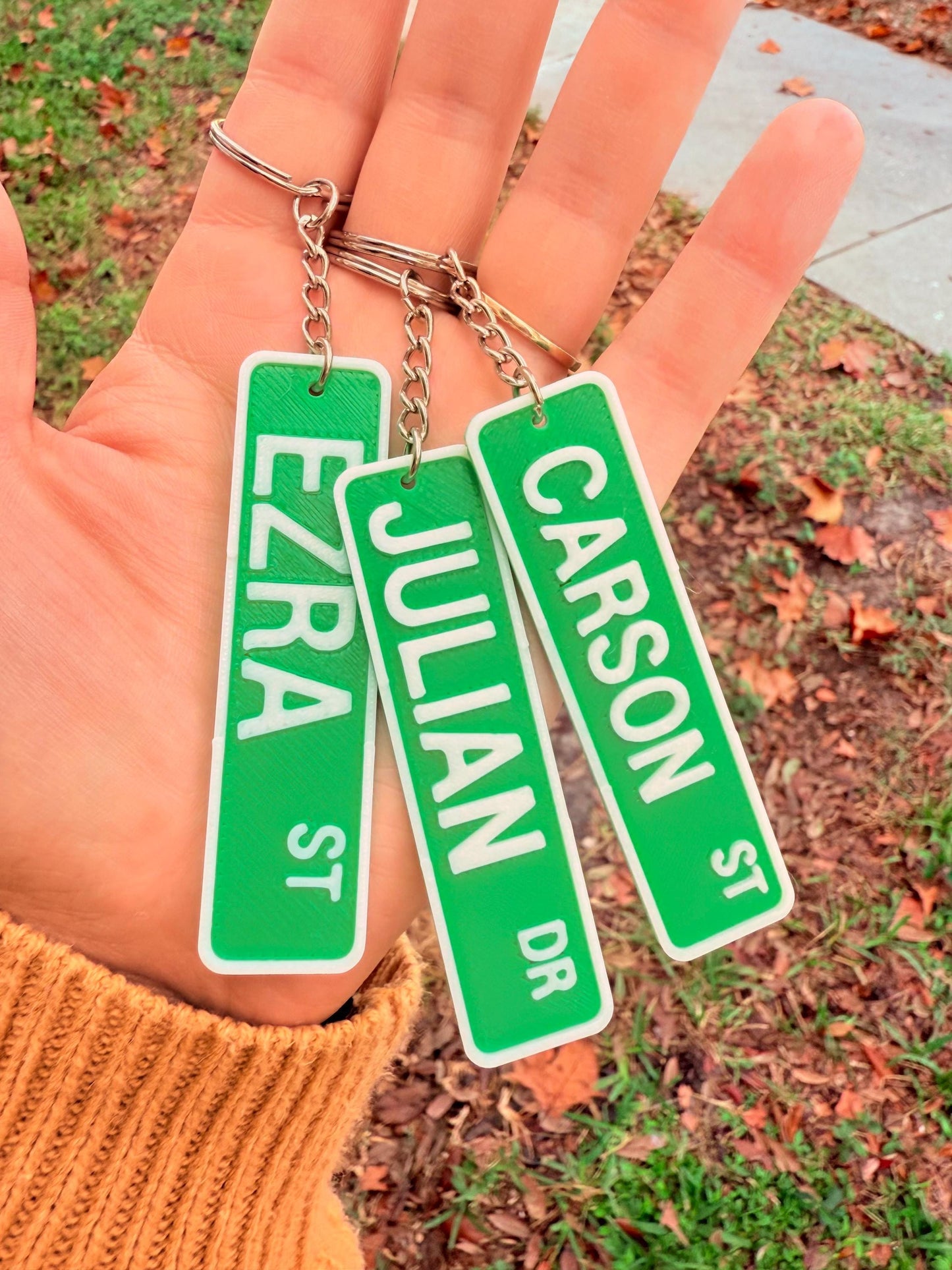 Custom Street Sign Keychain - Multiple Color Options