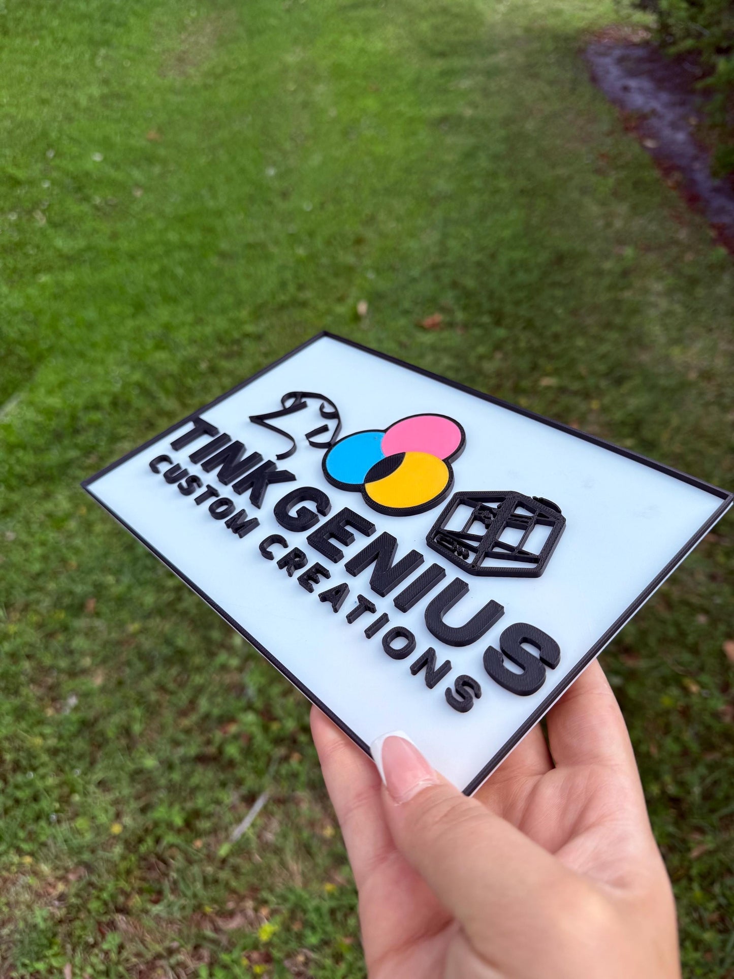 Custom Business Sign – Personalized Multicolor Plaque with Optional Gloss Finish
