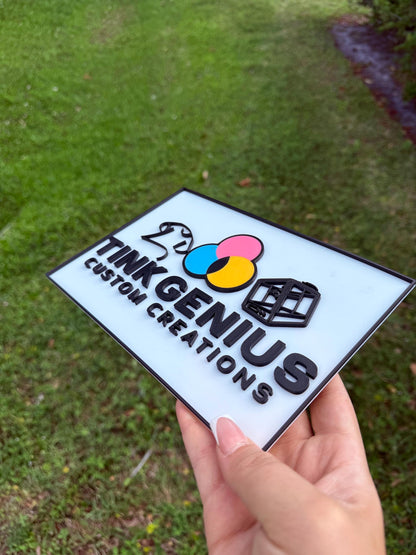 Custom Business Sign – Personalized Multicolor Plaque with Optional Gloss Finish
