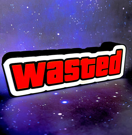 GTA V-Inspired “Wasted” LED Sign – 3D Printed